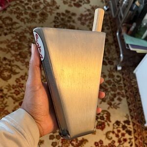 Silver Metal Cowbell with Wooden Handle